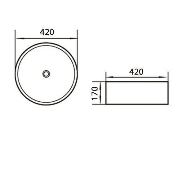 Iš keramikos apvalios formos praustuvas baltos spalvos ø 42 cm Aqualine  – Sapho-image-1