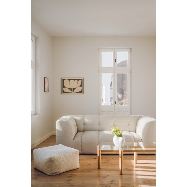 Natūralios spalvos kavos staliukas su stikliniu stalviršiu 55x105 cm Kob – noo.ma-image-2