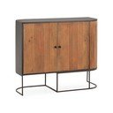 Natūralios spalvos iš mango masyvo šoninė spintelė 110x90x40 cm Curve – MOME