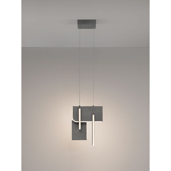 Šviesiai pilkos spalvos iš metalo kabantis šviestuvas LED su pritemdymo funkcija Totem – Nova Luce-image-3