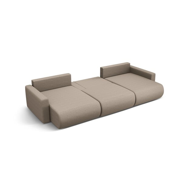 Šviesiai rudos spalvos sulankstoma/su sandėliavimo vieta kampinė sofa („U“ formos) Belfast – Cosmopolitan Design-image-2