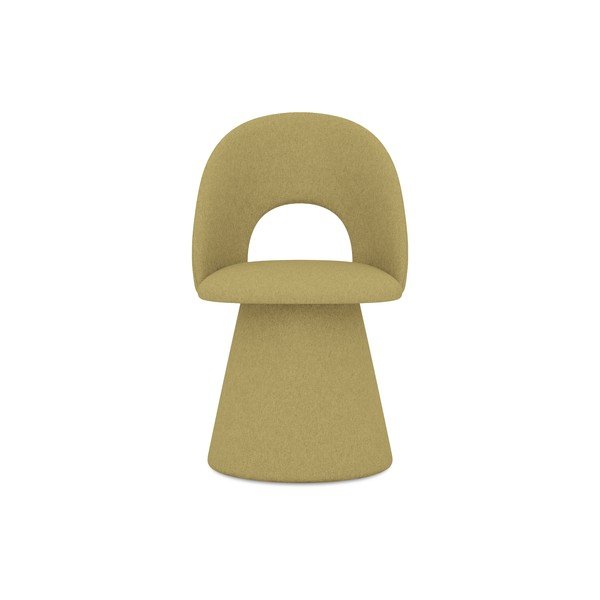 Garstyčių spalvos iš audinio valgomojo kėdė Kalo – Makamii-image-1