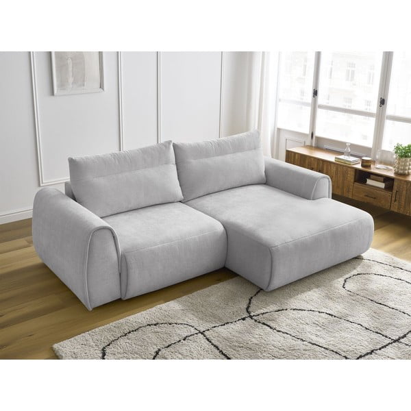 Kampinė sofa šviesiai pilkos spalvos Aden – Bobochic Paris-image-1