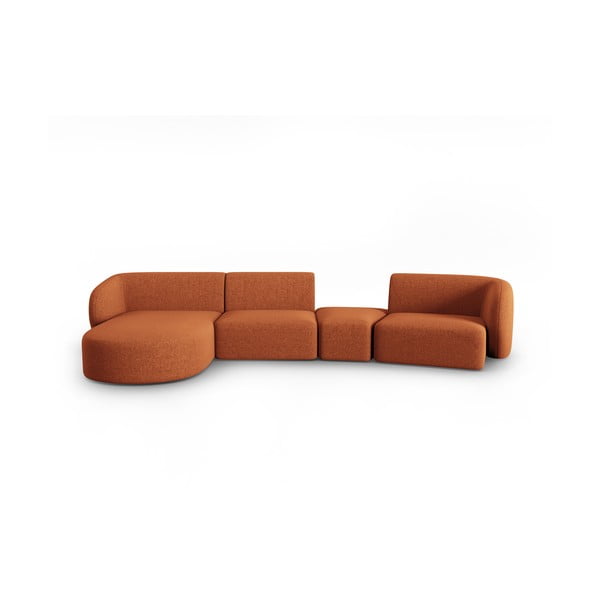 Kampinė sofa oranžinės spalvos (su kairiuoju kampu) Shane – Micadoni Home