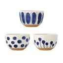 Baltos spalvos/mėlynos spalvos iš akmens masės maži dubenys 3 vnt. 500 ml Linora – Bloomingville