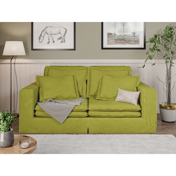 Šviesiai žalios spalvos sofa 196 cm Nora – Ropez-image-1