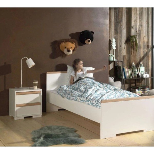 Vaikiškas naktinis staliukas baltos spalvos London – Vipack-image-1