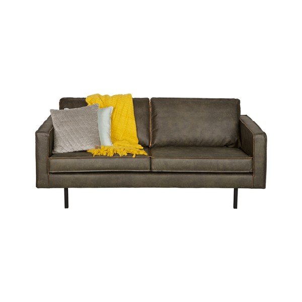 Tamsiai žalia sofa su perdirbtos odos apmušalu BePureHome Rodeo, 190 cm-image-2