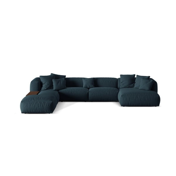 Modulinė kampinė sofa tamsiai mėlynos spalvos (su kairiuoju kampu/„U“ formos) Martina – Micadoni Home