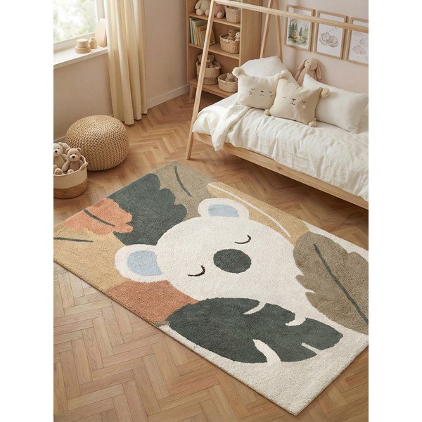 Skalbiamas/rankų darbo kreminės spalvos iš medvilnės vaikiškas kilimas 140x200 cm Snuggle Rio – Hanse Home-image-1