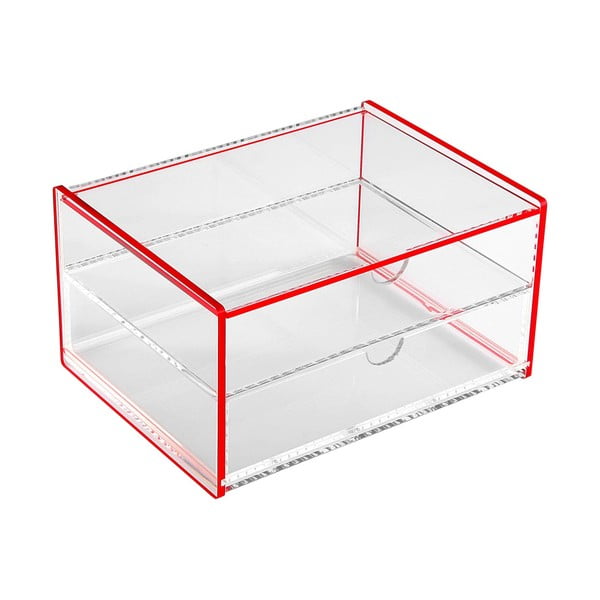 Raudona "Versa Ariel" laikymo dėžutė, 17,1 x 13 x 9,2 cm