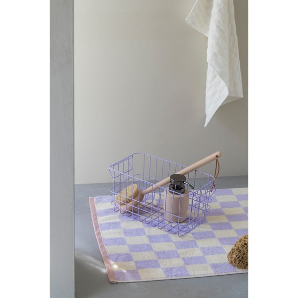 Iš organiškos medvilnės vonios kilimėlis šviesiai geltonos spalvos/violetinės spalvos 50x80 cm Retro – Mette Ditmer Denmark-image-1