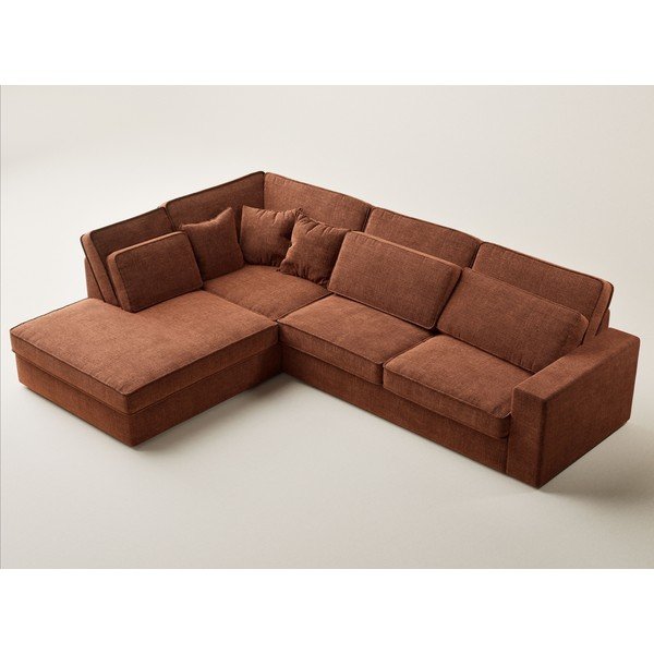 Vario spalvos kampinė sofa iš šenilinio audinio (su kairiuoju kampu/„L“ formos) Kirou – Maison de Rêve-image-3