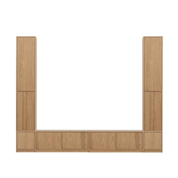 TV spintelių komplektas natūralios spalvos iš ąžuolo 300x243 cm Modulair – vtwonen