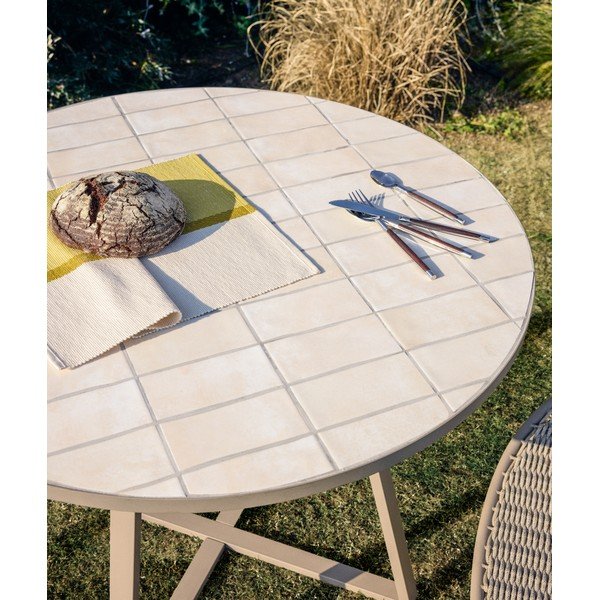 Iš keraminės plokštės apvalios formos sodo valgomojo stalas ø 90 cm Tella – Kave Home-image-2