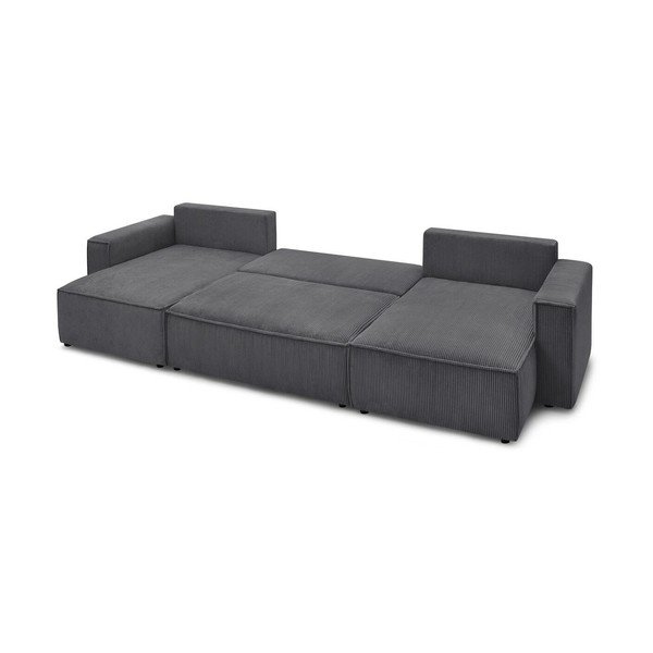 Taupe spalvos iš kordinio velveto sulankstoma kampinė sofa („U“ formos) Nihad – Bobochic Paris-image-3