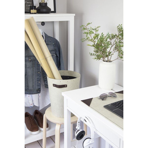 Kreminės spalvos šiukšliadėžė biurui Aries Canvas Paper Laminate – Bigso-image-2