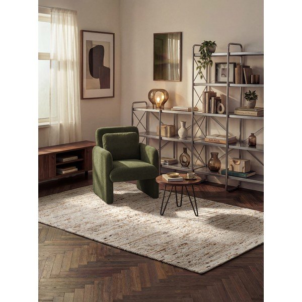 Rankų darbo smėlio spalvos iš vilnos kilimas 80x150 cm Bexley Woolwich – Ted Baker-image-1