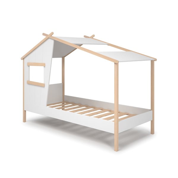 Naminė iš pušies masyvo vaikiška lova baltos spalvos 90x190 cm Luba – Marckeric-image-4