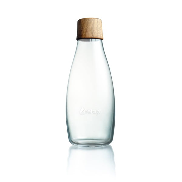 Stiklinis butelis su mediniu dangteliu ReTap su neribota garantija, 500 ml
