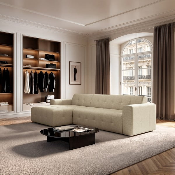 Smėlio spalvos kampinė sofa (su kairiuoju kampu/su gultu) Tuil – Rodier-image-1