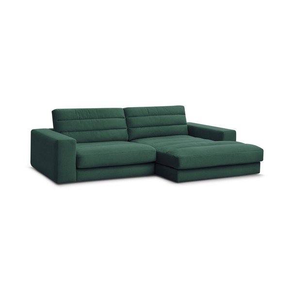 Žalios spalvos kampinė sofa iš velveto (su dešiniuoju kampu/su gultu) Sierra – Bobochic Paris-image-2
