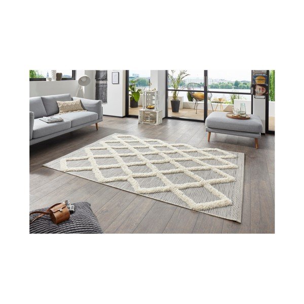 Pilkas kilimas Mint Rugs Handira Grid, 230 x 155 cm-image-2