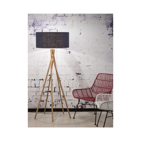 Grindų šviestuvas su mėlynu atspalviu ir bambuko konstrukcija Good&Mojo Kilimanjaro-image-1