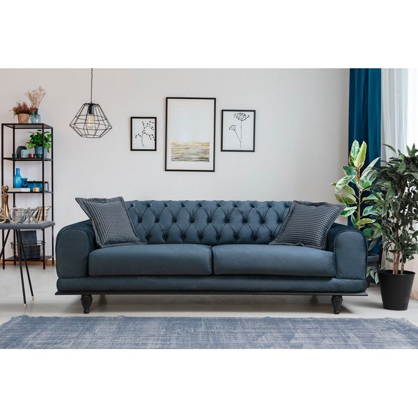 Sofa mėlynos spalvos 220 cm Arredo – Balcab Home-image-3