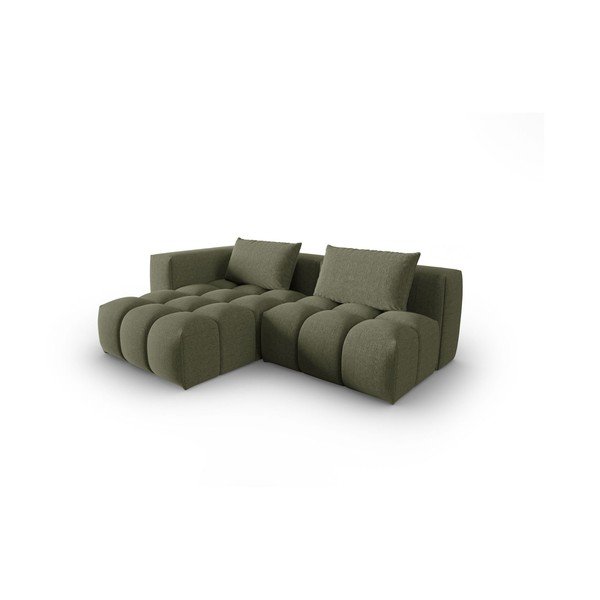 Tamsiai žalios spalvos kampinė sofa (su kairiuoju kampu/su gultu) Verona – Cosmopolitan Design