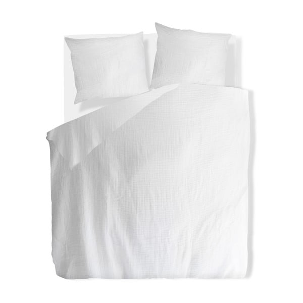 Iš muslino dvigulė patalynė baltos spalvos 200x200 cm Plain Muslin – Butter Kings-image-2