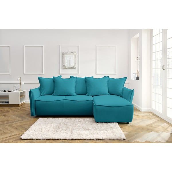 Sulankstoma kampinė sofa turkio spalvos (su dešiniuoju kampu) Leon – Bobochic Paris-image-1