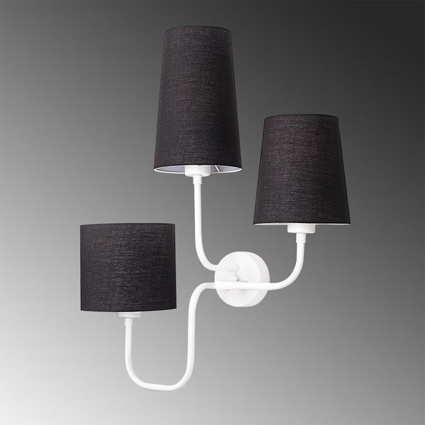 Baltas metalinis sieninis šviestuvas su juodais atspalviais Opviq lights Eleni-image-3