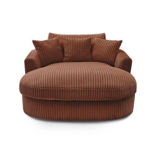 Oranžinės spalvos krėslas iš kordinio velveto Belem – Bobochic Paris-image-3