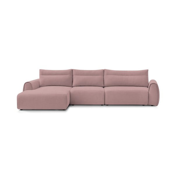 Kampinė sofa šviesiai rožinės spalvos Aden – Bobochic Paris