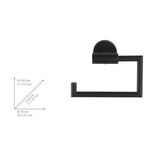 Klijuojamas iš nerūdijančio plieno laikiklis tualetiniam popieriui matinės juodos spalvos Bosio – Wenko-image-1