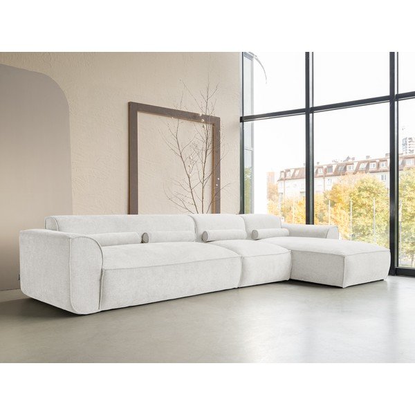Kampinė sofa baltos spalvos (su dešiniuoju kampu) Flex Felix – Miuform-image-3