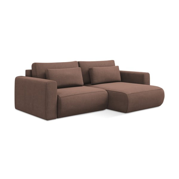 Rožinės spalvos sulankstoma/su sandėliavimo vieta kampinė sofa (su dešiniuoju kampu/su gultu) Kapua – Makamii-image-3