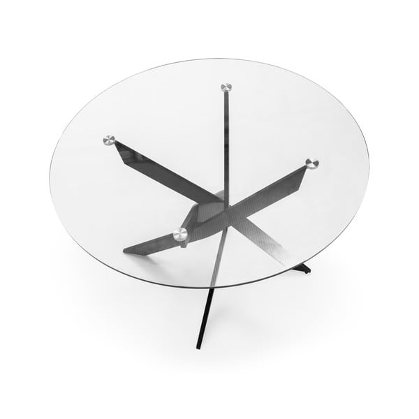 Apvalus valgomojo stalas su stikliniu stalviršiu 120x120 cm Ruth - Marckeric-image-4