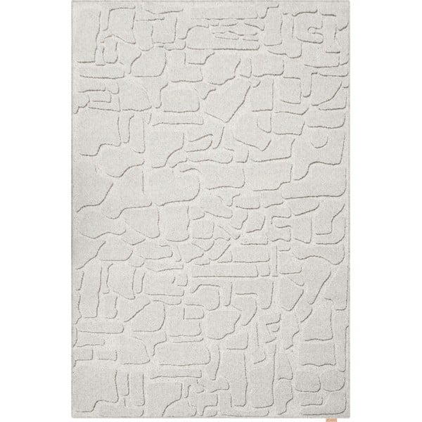 Iš vilnos kilimas šviesiai pilkos spalvos 160x230 cm Morphic Dunes – Agnella