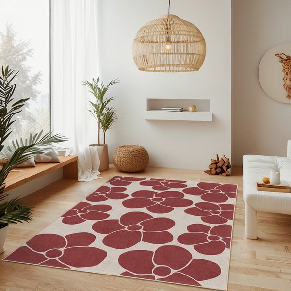 Skalbiamas raudonos spalvos kilimas 120x180 cm Red Meadow – Mila Home-image-2