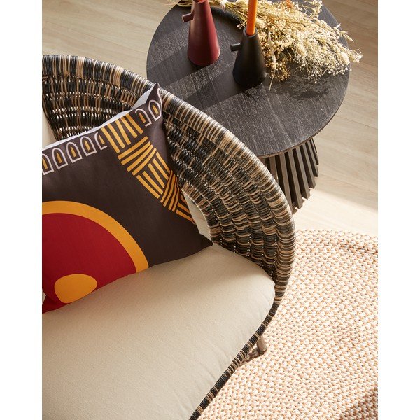 Smėlio spalvos kilimas iš perdirbto plastiko Kave Home Rodhe, skersmuo 150 cm-image-1