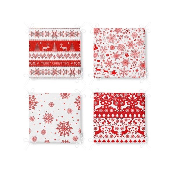 Sėdynės pagalvėlės 4 vnt. su Kalėdų motyvu 40x40 cm Snowflakes – Mila Home