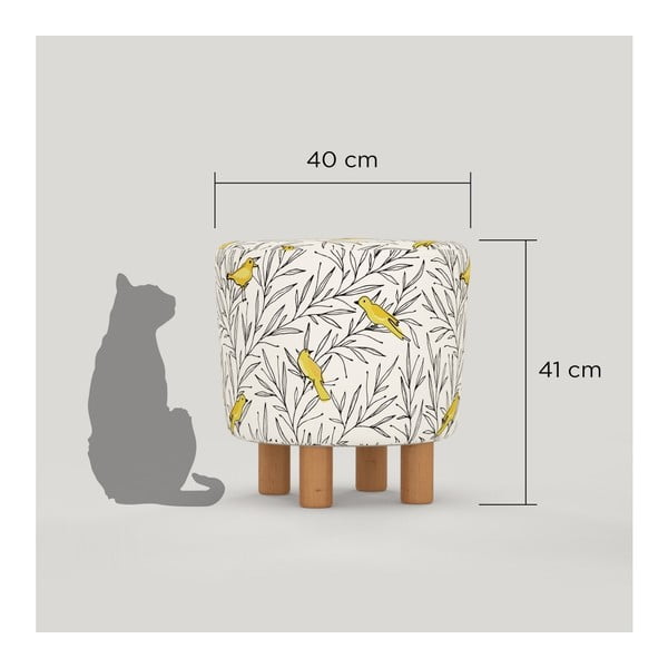 Taburetė su medinėmis kojelėmis Cono Canaro, ⌀ 41 cm-image-1