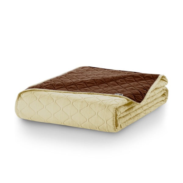 Smėlio ir rudos spalvos dvipusis mikropluošto užvalkalas DecoKing Axel, 220 x 240 cm-image-4