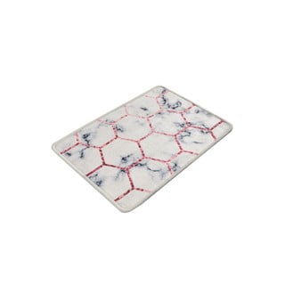 Baltas/pilkas vonios kambario kilimėlis 60x40 cm Honeycomb - Foutastic