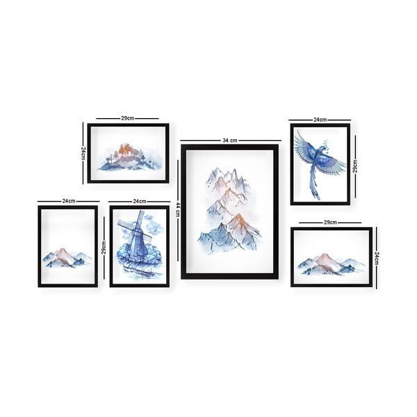Paveikslai 6 vnt. rinkinyje Watercolor - Wallity-image-2