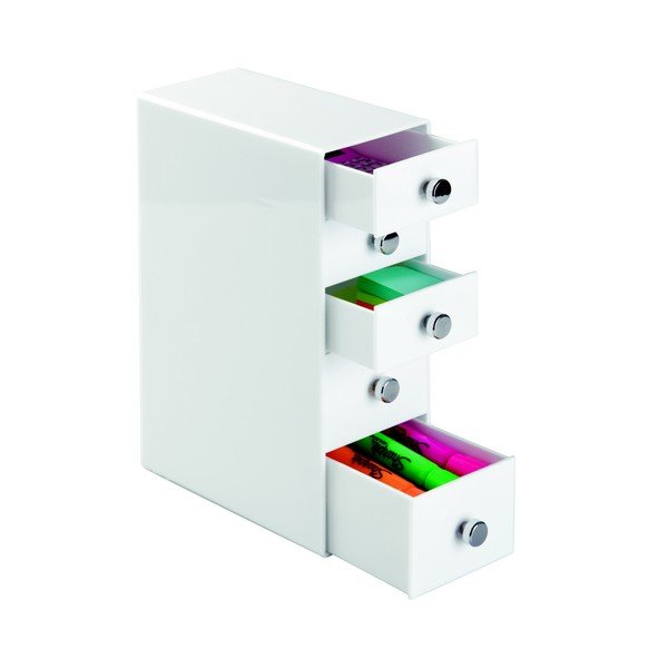 Balta spintelė su stalčiais "InterDesign" stalčiai "Tower", aukštis 25,5 cm-image-4