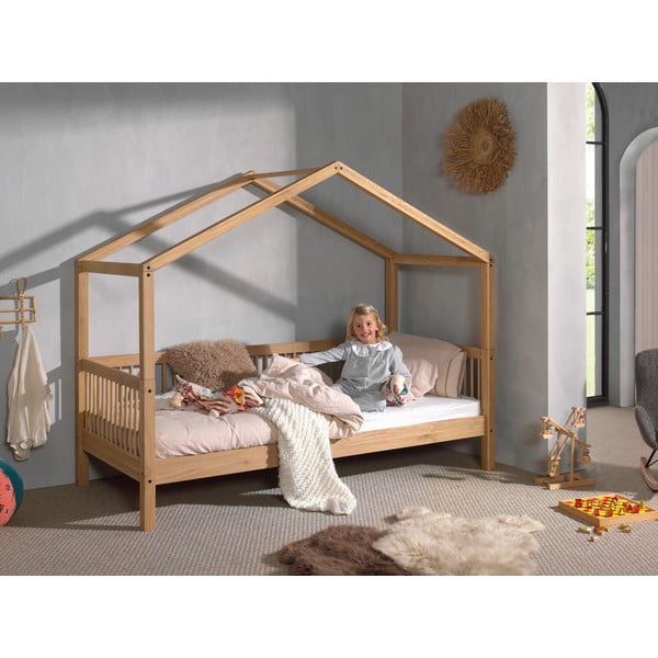 Naminė iš ąžuolo masyvo vaikiška lova natūralios spalvos 90x200 cm Forrest – Vipack-image-1
