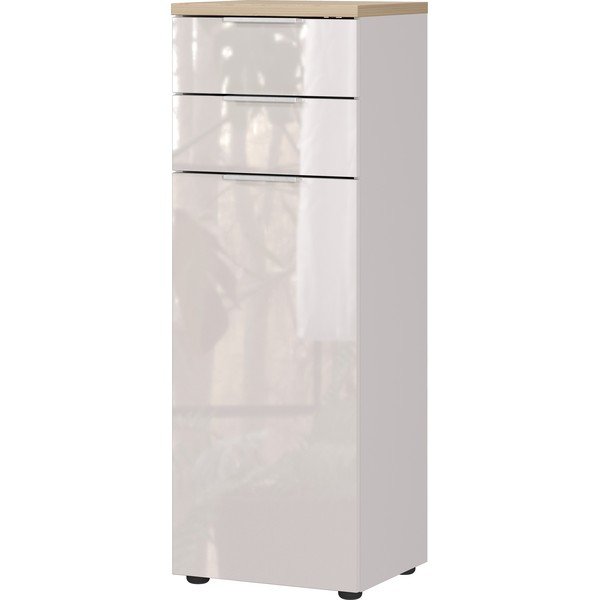 Kreminės spalvos blizgus aukšta/siaura vonios daiktadėžė 39x112 cm Tavira – Germania-image-2